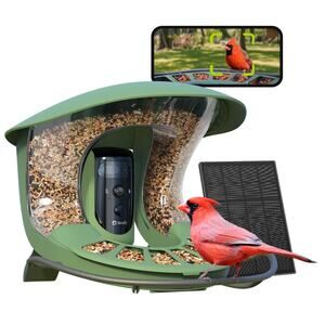 Birdfy 2 Smart Bird Feeder with Camera, Dual-Lens (2K+1080P) with Solar Panel